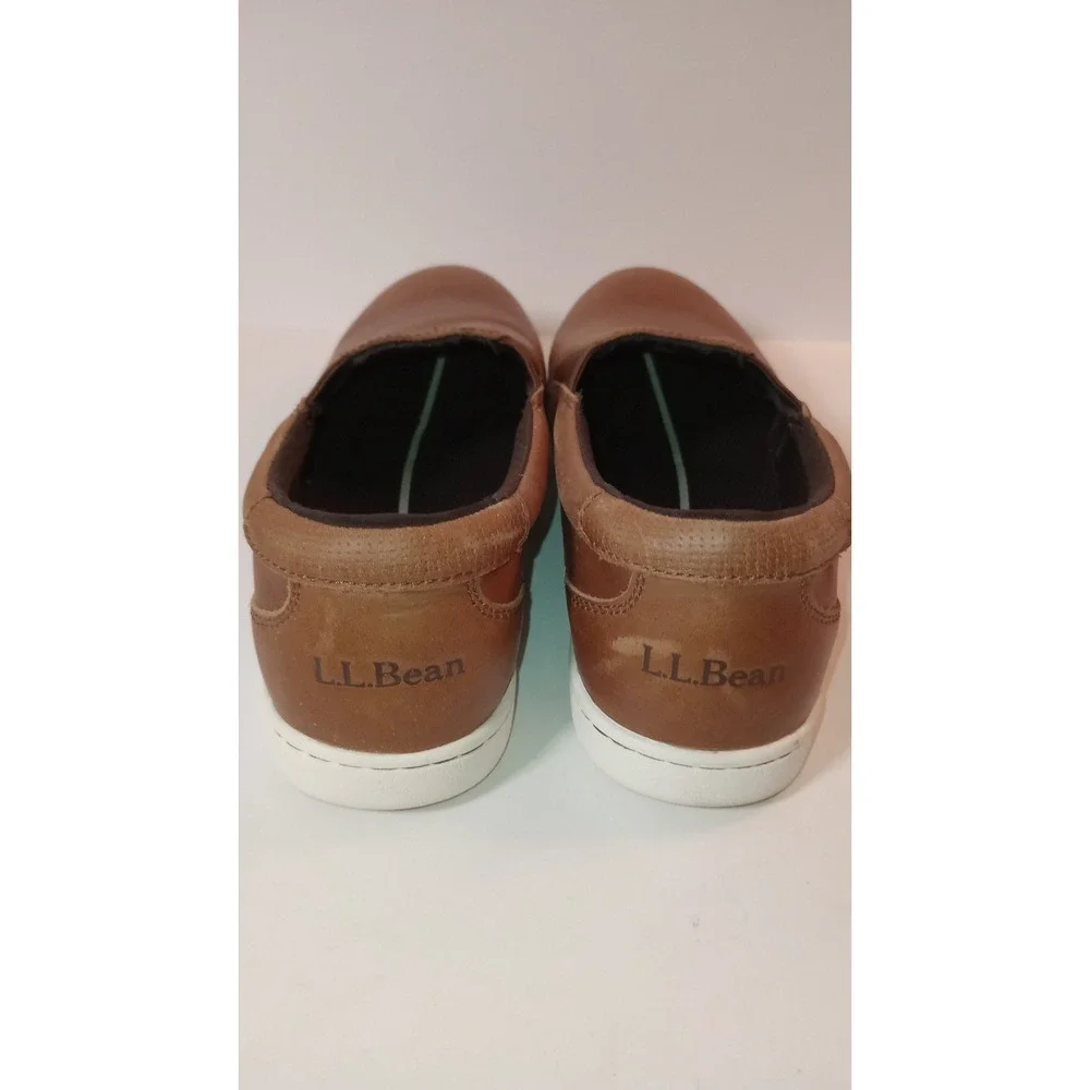 LL Bean Vintage Leather Slip On Loafer Shoes Brown Womens 8 299749 Preppy